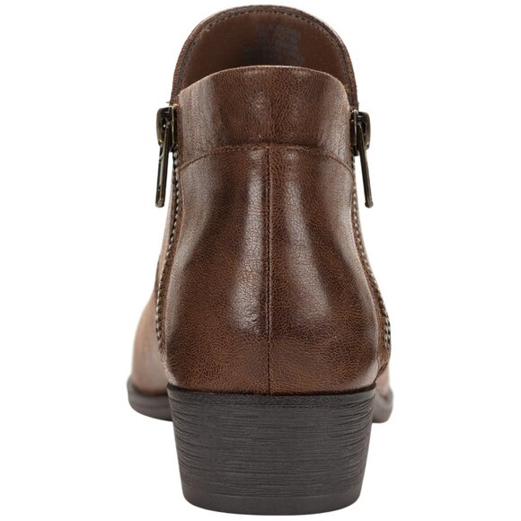 Sun + Stone Womens Adelinee Double Zip Ankle Booties Brown 5M - Picture 9 of 11